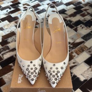 Christian Louboutin White Studded Heels
